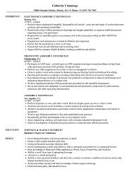 Assembly Technician Resume Samples Velvet Jobs