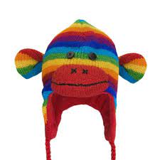 Amazon Com Old Glory Unisex Child Rainbow Sock Monkey Peruvian Kids Knit Hat Multi Clothing Knitting For Kids Knitted Hats Rainbow Kids