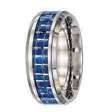 Mens Titanium With Blue White Carbon Fiber Inlay Wedding Band Mens Wedding Rings Titanium Mens Titanium Rings For Men