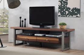 Blonde solid wood barn door tv stand update your space with this rustic solid mango wood tv stand. Francoise Walnut Steel Tv Stand Kfrooms Modern Wood Tv Stand Shop Now