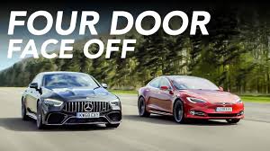 Tesla Model S P100d Drag Races The Mercedes Amg Gt 63 War Of The 4 Door Performance Cars Tesla Teslamodels Models Mercedes Amg Tesla Model S Tesla Model