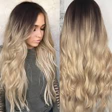 Long blonde hair with bangs. Sexy Hair Style For Women Sexy Gradient Blonde Long Curly Hair Mixed Colors Synthetic Wig Shopee Philippines