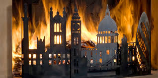It will silently show everyone your creative and unique style. Burning City Fireplace Screens
