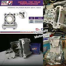 65mm jet 3 kali ni ! Lc135 Fz150 Y15zr Uma Racing Block Ceramic Cylinder Block With Forging 65mm With Superhead Piston Shopee Malaysia