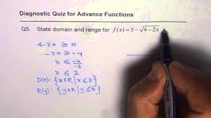 Q5 Domain And Range For Square Root Function Youtube