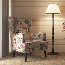 Genoa Wing Chair Floral By Urban Ladder Living Room Sofa Design Wooden Sofa Designs Living Room Sofa Set