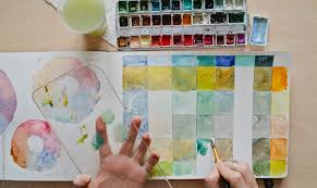 Artist Makes Watercolor Mixing Chart And Color Wheel By