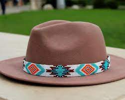 Beaded Hatband Leather Hatband Hatband For Cowboy Hat Etsy Beaded Hat Bands Hat Band Cowboy Hats
