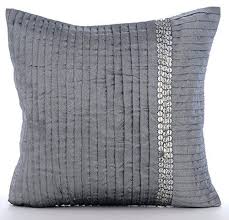 Grey Throw Pillows Cover Textured Pintucks Sequins Sol Https Www Amazon Com Dp B016h8vk5m Ref Silk Pillow Cover Pillows Decorative Throw Pillow Covers