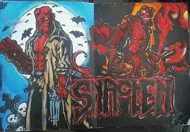 A Hellboy Two Pager Graffitiart Graffiti Blackbook Art Paint Paintmarkers Markers Acrylic Comics Comicbooks Comi Graffiti Graffiti Art Paint Markers