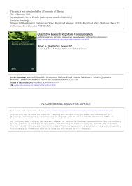Pdf What Is Qualitative Research
