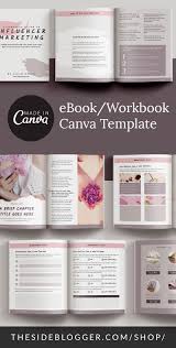 Ebook Workbook Canva Template For Bloggers And Course Creators In 2020 Ebook Design Workbook Workbook Design