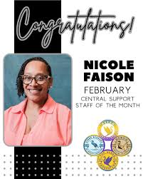 Congratulations to our February Support Staff of the Month ...