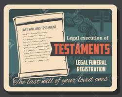 Funeral Service Will And Testament Execution Vector Design Of Burial Cremation And Interment Memorial Ceremony Flower Wreath With Black Ribbon Religious Cross And Bequest Document Royalty Free Cliparts Vectors And Stock Illustration