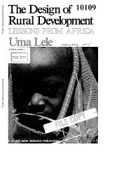 PDF) The design of rural development: Lessons from Africa