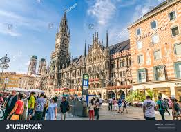 Munich Germany September 2018 A Lot Of People Walking Around Center Of Munich Marienplatz New Town Hall Metro Station Metro Station New Town Town Hall