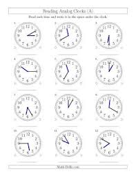 Reading Time On 12 Hour Analog Clocks In 5 Minute Intervals A Time Worksheet Clock Worksheets Analog Clock Time Worksheets