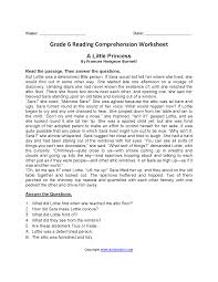 Not sure where to start? A Little Princess Br Sixth Grade Reading Worksheets Reading Comprehension Worksheets Comprehension Worksheets Reading Comprehension