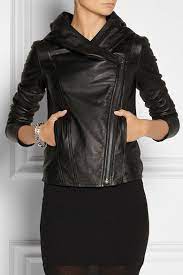 Black Hooded Washed Leather Jacket Helmut Lang