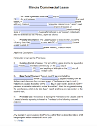 free illinois commercial lease agreement template pdf word