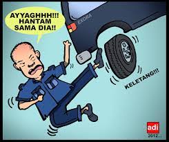 Cara nak tukar tayar kereta menggunakan batu dan kayu. Menukar Tayar Kereta