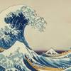 Paintings waves japanese boats vehicles the great wave. 1