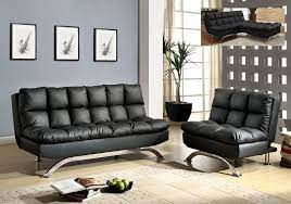 Futon/ chair nice versatile chair that folds down to a bed. Black Futon Sofa Chair Comfy Pillow Top