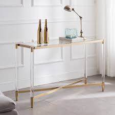 Covel Acrylic Console Table Southern Enterprises Ck4613 In 2020 Console Table Art Deco Coffee Table Table Behind Couch