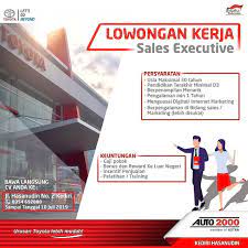 Order panduan soal cpns 2021 pp/endorse silahkan kontak melalui link dibawah ini #lowongankerja #lowongan instan.link/lowongan. Lowongan Kerja Sales Executive Toyota Auto2000 Nganjuk Facebook