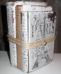French Decor Old Books Chalk Painted White French Script Etsy Book Decor Shabby Chic Diy Shabby Chic Room