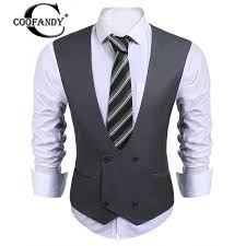 2019 Coofandy 2017 Newest Male Clothes V Neck Sleeveless Double Breasted Solid Slim Fit Business Suit Vest From Macloth 27 47 Dhgate Com