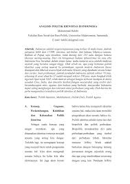 Check spelling or type a new query. Pdf Analisis Politik Identitas Di Indonesia Identity Politics In Indonesia