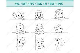 Download Peeking Kids Svg Newborn Svg Cute Baby Svg Png Eps Dxf 1178534 Cut Files Design Bundles