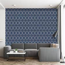 Blue and silver wallpaper for living room. Fretwork Geometric Wallpaper Midnight Blue Rasch 701647 Silver Wallpaper Living Room Blue Wallpaper Living Room Geometric Wallpaper