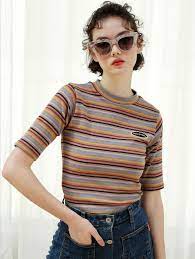 楽天市場 あす楽 sculptor スカルプター c logo stripe crop tee 3色 tシャツ レディース メンズ おしゃれ 半袖 ボーダー ワンポイント クロップt チビt かわいい お揃い 韓国 ロゴ 半袖tシャツ ティーシャ ファッション 半袖 シャツ レディース tシャツ