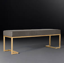 Loren Leather Bench Leather Bench Bench Mid Century Design