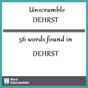 Unscramble DEHRST - Unscrambled 56 words from letters in DEHRST