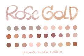 For example, one 18k rose gold ring could be made of 75% gold and 25% copper, while another 18k rose gold ring could be 75% gold, 22.5% copper, and 2.5% silver. Rose Gold Procreate Color Palettes Grafik Von Wanida Toffy Creative Fabrica