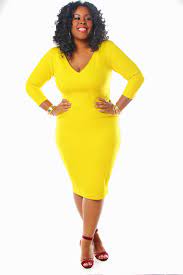 Jibri Mid Sleeved V Neck Pencil Dress Plus Size Outfits Designer Plus Size Clothing Fashion