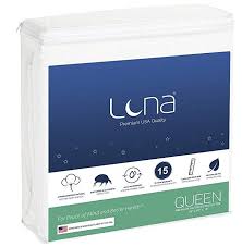 Queen Size Luna Premium Hypoallergenic 100 Waterproof Mattress Protector Made In The Usa Vi Waterproof Mattress Mattress Protector Hypoallergenic Mattress