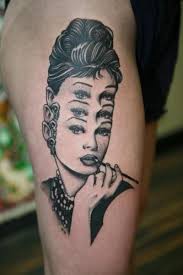Crazy Good Trippy Audrey Hepburn Optical Illusion Tattoo Tattoos Cool Tattoos