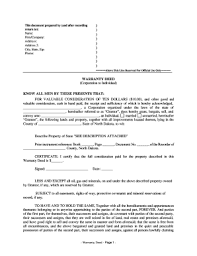 It shows the name of the owner and gives a brief description of the property. Warranty Deed Fill Online Printable Fillable Blank Pdffiller