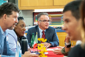 Yesterday, our Alhambra Teachers Association members welcomed @neatoday  President Becky Pringle and CTA President David Goldberg to see their  incredible work happening in our schools. 🥫 The visit began at the Alhambra