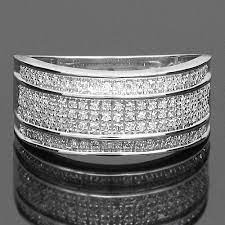 10k White Solid Gold Mens Diamond Wedding Band 0 38 Ctw Mens Diamond Wedding Bands Diamond Wedding Bands Diamond Wedding
