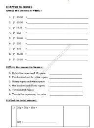 cbse class 2 maths money worksheet set a practice worksheet for mathematics