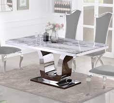 Marble Top Stainless Steel Base Dining Table Walmart Com Dining Table Marble Dining Room Table Marble Marble Top Dining Table
