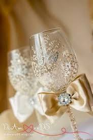 Ivory And Champagne Wine Flutes Bride And Groom Wedding Wine Glasses Collection Art D Wedding Wine Glasses Wedding Champagne Glasses Toasting Flutes Wedding