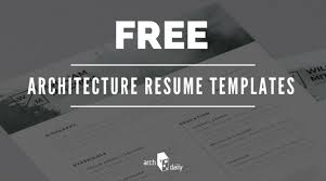 Free Resume Templates For Architects Archdaily