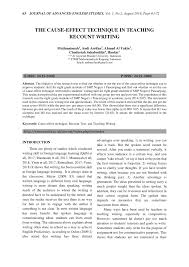 Butuh banget disaat kondisi sekolah online ini kak. Pdf The Cause Effect Technique In Teaching Recount Writing