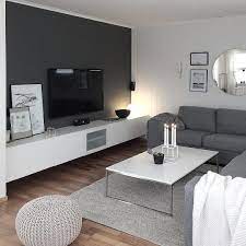 And also it's so easy to see why. Grey Wall Tv Room Grey White Colour Scheme Living Room Design Small Spaces Gray Living Room Design Living Room Grey